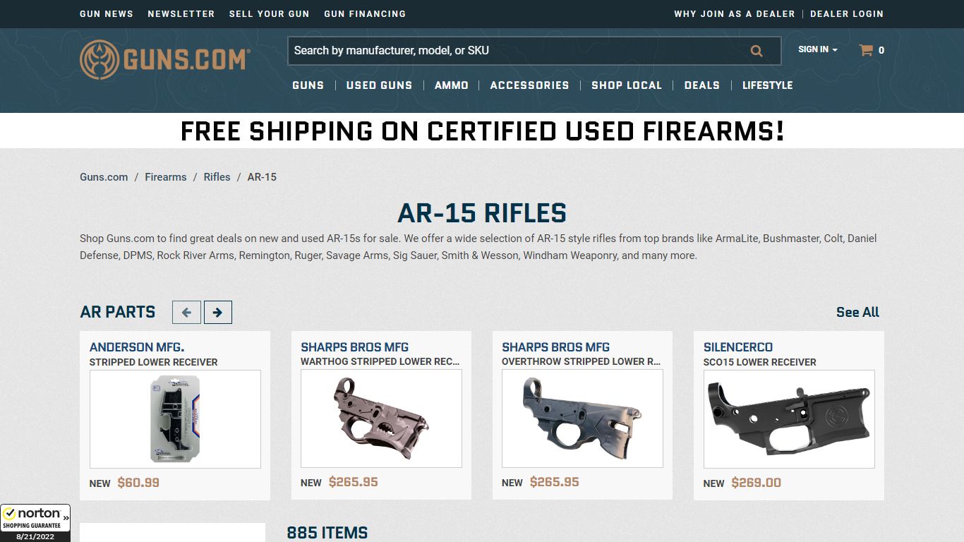 AR-15 Rifles For Sale - New & Used :: Guns.com